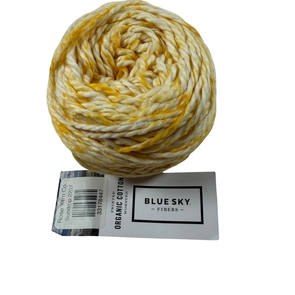Blue Sky Fibers Printed Organic Cotton Yarn Sundrop Worsted Partial Skein